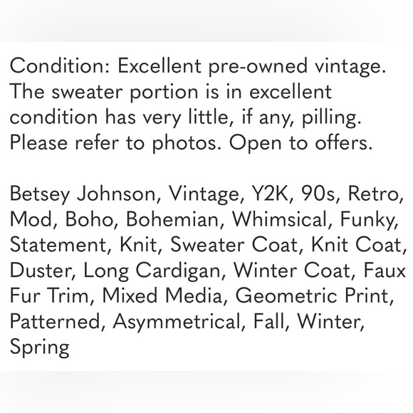 Betsey Johnson Cream and Blue Patterned Cape - Picture 8 of 10